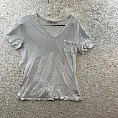 T By Alexander Wang Basic Classic White T Shirt With Pocket V-Neck Small • $19.99