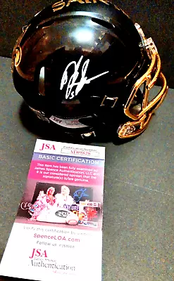 MARK INGRAM Saints SIGNED Mini Helmet JSA COA GOLD CHROME NEW ORLEANS • $103.99