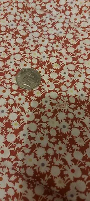 3m Metres Liberty Of London Tana Lawn /Red Floral Fabric 54'' Wide • £45