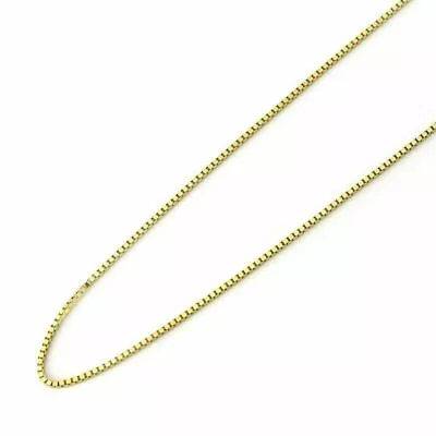 14K Solid Yellow Gold Box Necklace Chain With Lobster Clasp 16  18  20  22  24  • $123.99