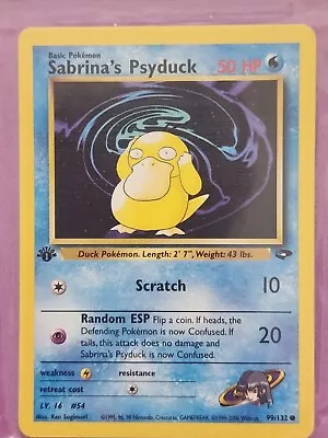 Pokemon Cards SABRINA'S PSYDUCK 1st Edition GYM CHALLENGE  -  99/132 MINT • $8