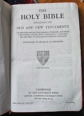 Holy Bible - Silk Sewn With Leather Cover Printed By Cambridge University Press • £6.50