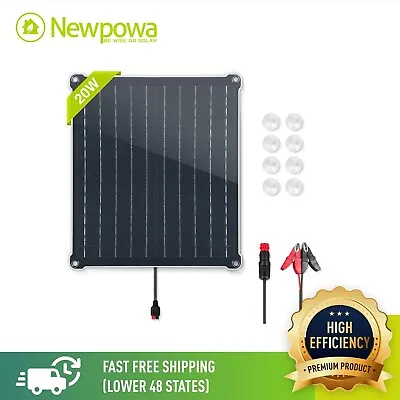 Newpowa 20W 12V Portable Solar Panel Battery Charging Clamp  CAR RV Marine • $24.99