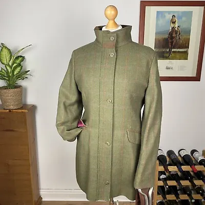 Musto Sporting Ladies Green Tweed Long Jacket Coat UK 14 Races Country Shooting • £125
