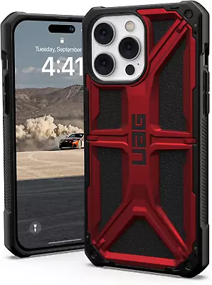 UAG Designed For Iphone 14 Pro Max Case Red Crimson 6.7  Monarch Rugged Premium  • £65.26