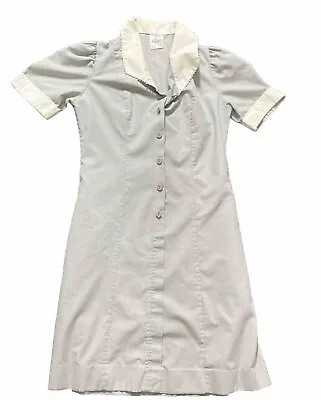 Vintage Appel Waitress Uniform Dress With Pockets Size 6 Gray Made In USA • $36