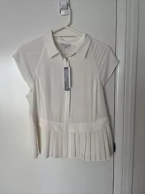 Veronika Maine White Business Elegant Blouse Size 14 • $70