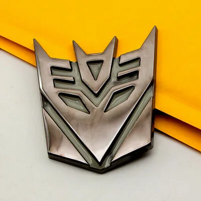 3D Transformers Decepticon Logo 4  Matte Finish Aluminum Emblem Badge Decals Car • $11.99