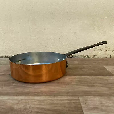 Vintage VILLEDIEU FRENCH Copper Frying Saute PAN TIN LINING 16102114 • $149