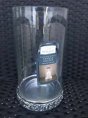 £15 • Buy Silver Diamante Effect Candle Holder Hurricane Lantern Wedding Table Centrepiece