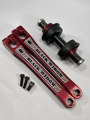 Odyssey Black Widow BMX Cranks Red Anodized Old Mid School Vintage 180mm GT Haro • $399