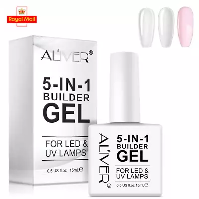 5 In 1 Nail Builder Extension Gel Hard 15ml UV/LED Polish Coat For Nail ALIVER • £3.75