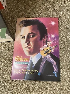 Elvis Presley The Perfect Match Gibson Guitars Tin Sign By Eric Wehder • $25