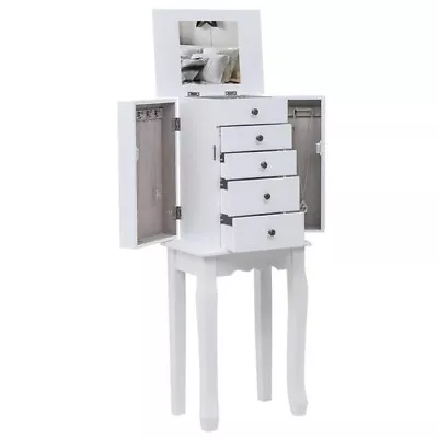 Standing Jewelry Armoire With Mirror 5 Drawers & 8 Necklace Hooks • $86.94