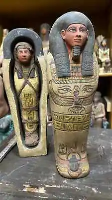 Rare Coffin With Mummy Egyptian Antiquities Ancient Egyptian Stone Figure BC • $289