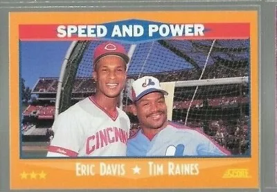 1988 Score Speed And Power Eric Davis & Tim Raines #649 Reds/Expos • $0.99