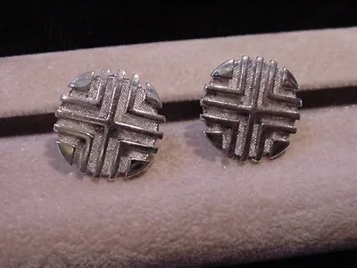 $22.25 • Buy Pair ANSON Vintage Mid-Century Modern Geometric Design Sterling Silver Cufflinks