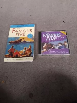 Famous Five Book Five On A Treasure Island & 2 Cd Stories Above And Secret Trail • £3