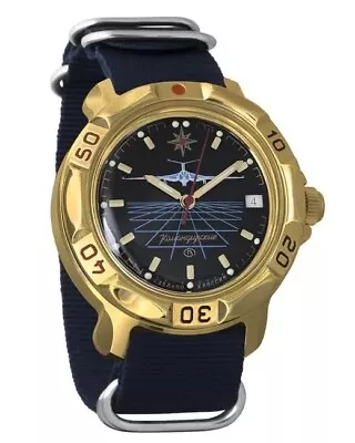 Vostok Komandirskie 819499 Russian Bomber Mechanical  Watch Black Dial • $69.90