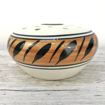 £2.99 • Buy Jersey Pottery Vintage Hand Painted Brown Posy Pot-Pourri Bowl