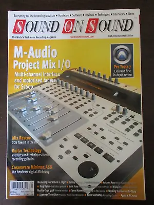 Sound On Sound Magazine January 2006 M-audio Project Mix I/o John Fryer Music • $19.95