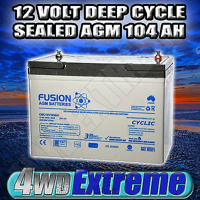 Powerful 12v 105ah 750cca Dual Purpose Agm Battery 100a Deep Cycle Caravan Solar • $320