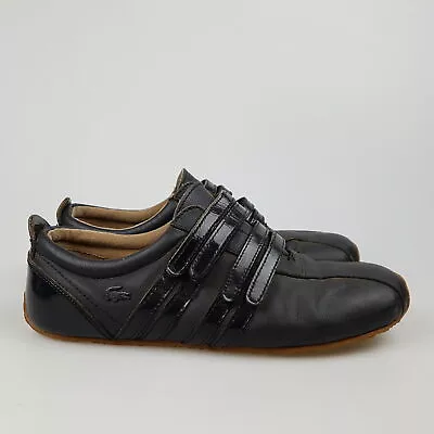 Women's LACOSTE 'Mystere' Sz 4 US Shoes Black Leather Low | 3+ Extra 10% Off • $34.99