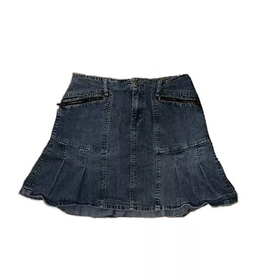 Baccini Pleated Denim Skirt With Zipper Pockets  • $24.95