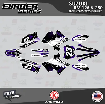 Graphics Kit For SUZUKI RM125 250 2001-08 POLISPORT RESTYLE  EVADER-purple • $82.99