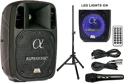 Alphasonik 8  1200W PRO DJ Amplified Loud Speaker Bluetooth USB PA System Stand • $99.95
