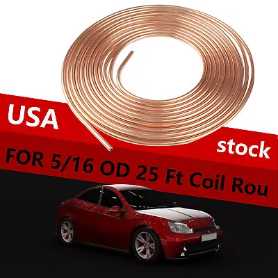 5/16  Copper Nickel 25 Ft Roll Coil Brake Fuel And Trans Line/Tubing • $19.65