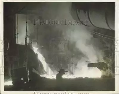 1939 Press Photo Pig Iron Pours From Blast Furnace At Pittsburgh Steel Mill • $19.99