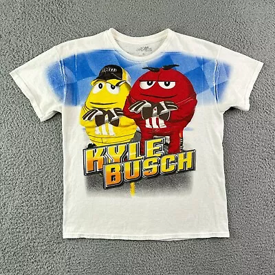 Kyle Busch Shirt Youth Extra Large White M&M #18 Joe Gibbs Racing MM Nascar Boys • $17.37