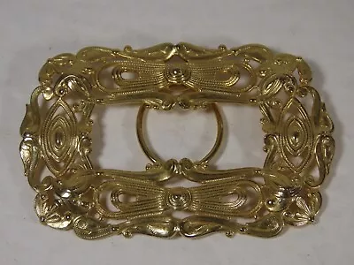 Vintage Scarf Slide Shoe Clip Filigree Gold Tone C2906 • $8.63