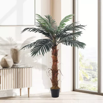 1.2m 1.5m Artificial Palm Tree In Pot Fake Plant Outdoor Garden Home Office Deco • £42.95