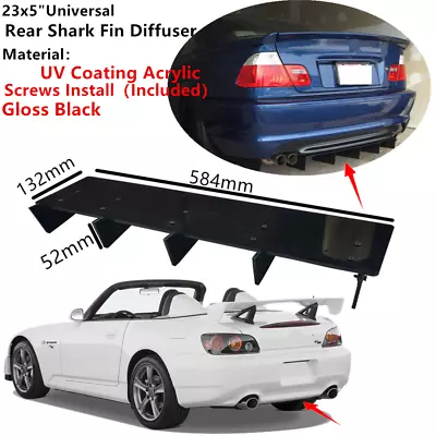 23x5  Universal Rear Air Diffuser Spoiler Lip Shark Fin Fit For Honda S2000 • $41.16