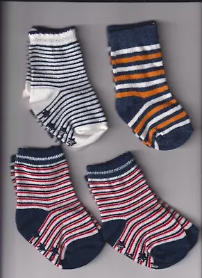 Baby  Girl Socks 3-6 Months Bundle X4. Red White Navy Lurex Orange • £2.60