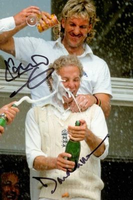 £44.99 • Buy Ian Botham & David Gower Signed 6x4 Photo England Cricket Genuine Autograph +COA