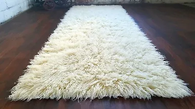 PREMIUM 5x7 FLOKATI RUG | LONG 3” PILE | GREAT QUALITY | OFF WHITE WOOL AREA RUG • $159