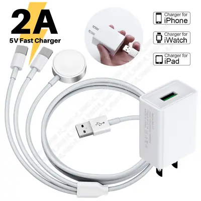 3 In 1 Magnetic Charger USB Cable For Apple Watch SE/6/5/4/3/2/1 IPhone 11/8/7/X • $13