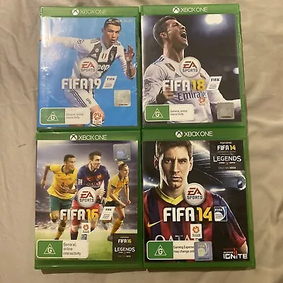 4x FIFA Xbox One Game Bundle Lot • FIFA 14 16 18 19 • Xbox Games Lot Soccer • $17.89