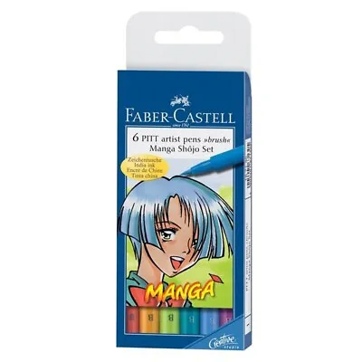 Faber Castell Manga - Indian Ink - Wallet Of 6 Colours - Shojo Set • $32.26