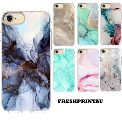 Silicone Case Cover Marble Print Colourful Hues Unique Patterns 2D Designs Rose • $17.95