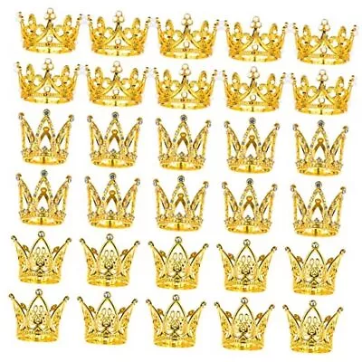 30 Pcs Gold Crown Cake Topper Mini Small Crowns Crowns For Flower Bouquets  • $39.98