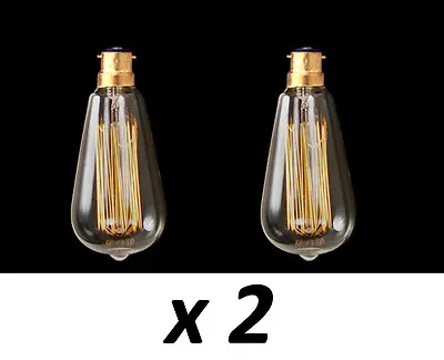 Box 2 BC Filament Bulb Vintage Edison Style Squirrel Cage Lamp 60w • £7.90