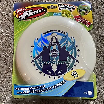 £12.59 • Buy NIB** Wham-O Ultimate Frisbee 175g Sports Disc White W/ Blue Iridescent Logo