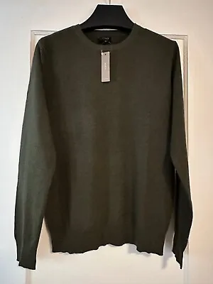 New  2019  J CREW Cotton Cashmere Pique Crewneck Sweater Loden Green G8016 Small • $49.97