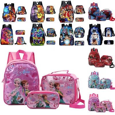 £19.79 • Buy Kids Cartoon Anime Character Backpack School Bag Shoulder Bag Pencil Case Set`