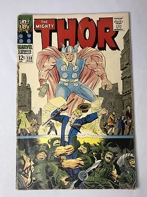 Thor #138 (Marvel) Silver Age 1st App Of ORGU Kirby Key Issue COMIC STAN LEE • £16.21