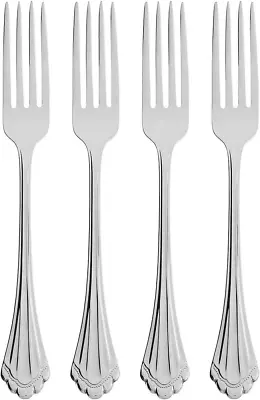 Marquette Fine Flatware Salad Forks Set Of 4 18/8 Stainless Steel Silverware  • $50.52